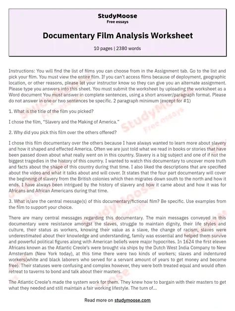how to write a documentary analysis essay