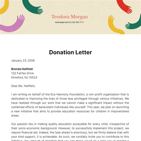 how to write a donation letter template