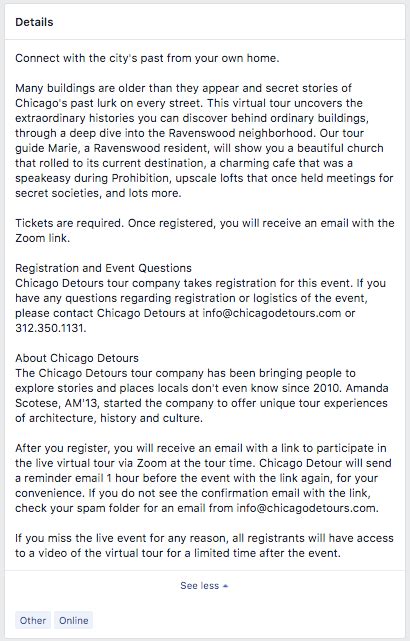 how to write a facebook event description