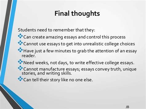 how to write a final thought for an essay