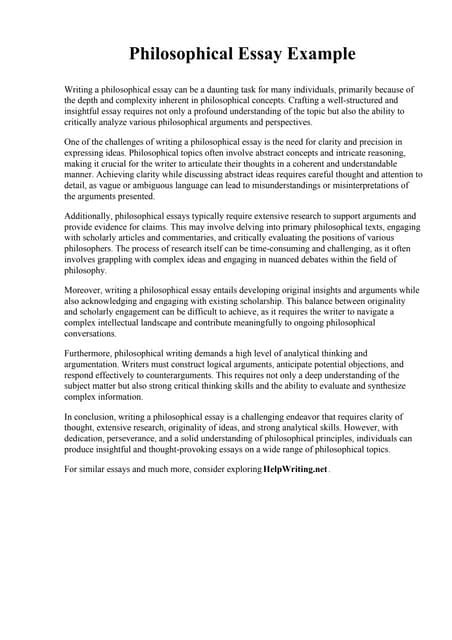 how to write a first class philosophy essay
