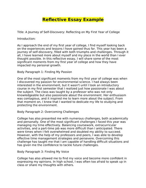 how to write a first class reflective essay