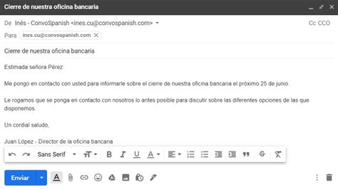 how to write a formal email in spanish