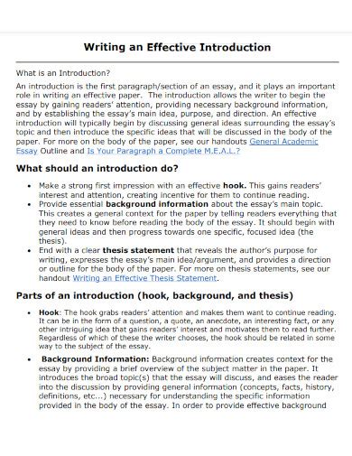 how to write a formal introduction paragraph