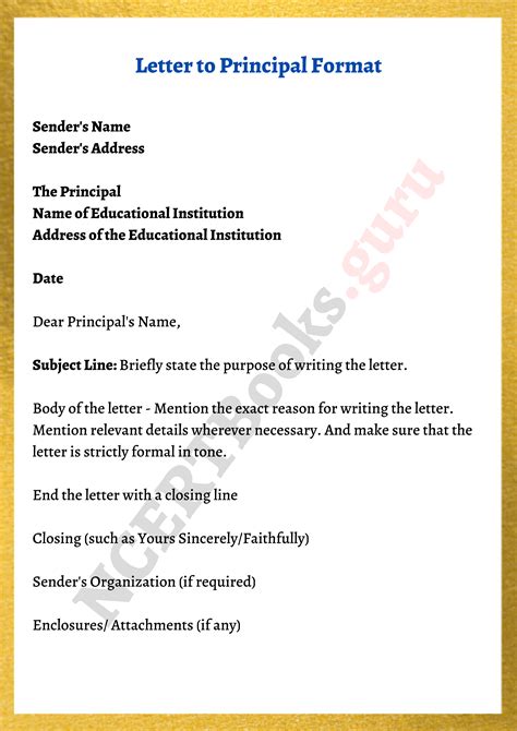 how to write a formal letter to principal