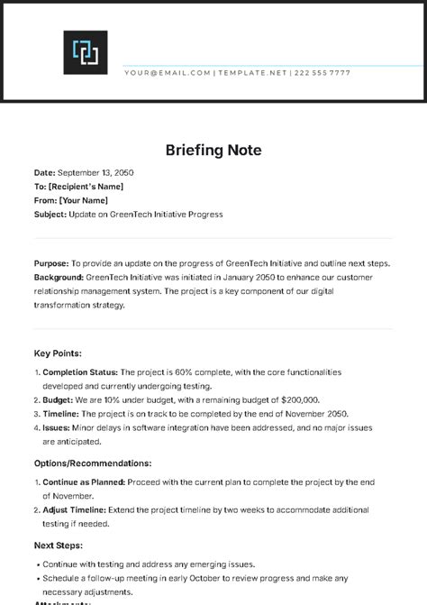how to write a good briefing note