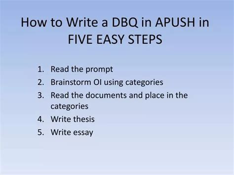 how to write a good dbq apush