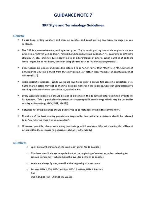 how to write a good guidance document