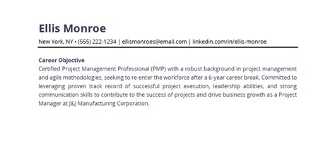 how to write a good resume objective
