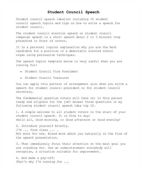 how to write a good speech for school students