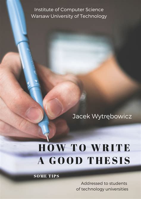 how to write a good thesis pdf