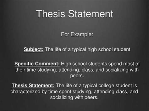 how to write a good thesis statement high school