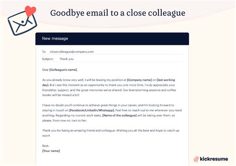 how to write a goodbye email for work