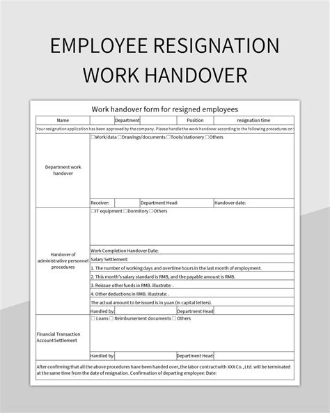 how to write a handover report after resignation sample
