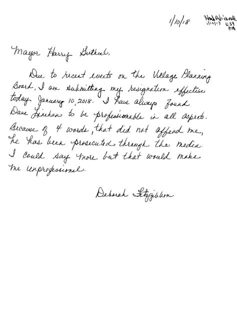 how to write a handwritten resignation letter