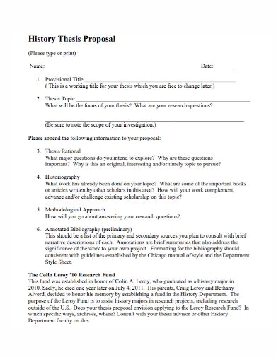 how to write a history dissertation proposal