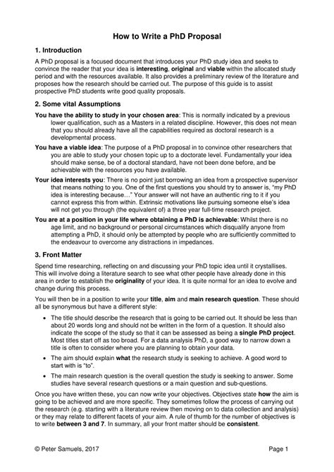how to write a history phd proposal