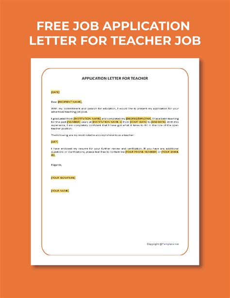 how to write a job application letter for teacher