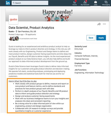how to write a job description for linkedin