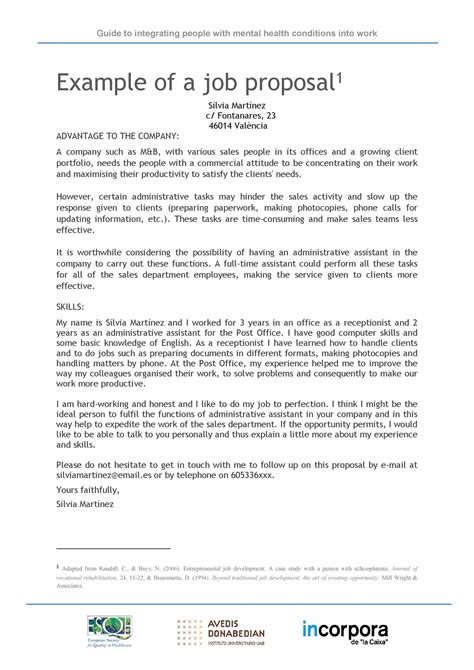 how to write a job proposal sample