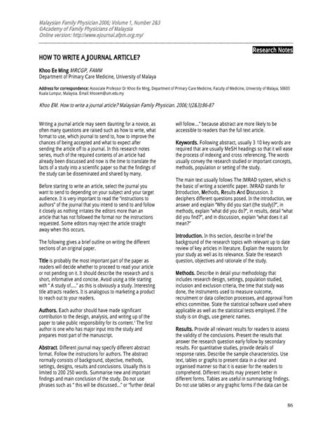 how to write a journal article for students
