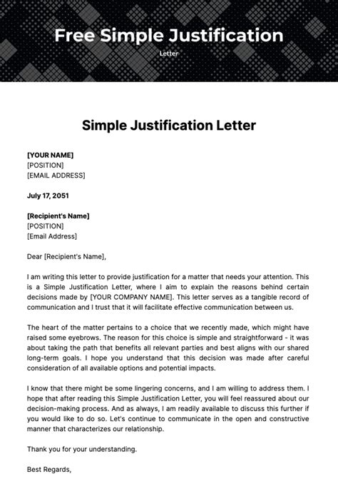 how to write a justification example pdf