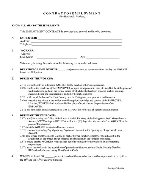 how to write a labor contract