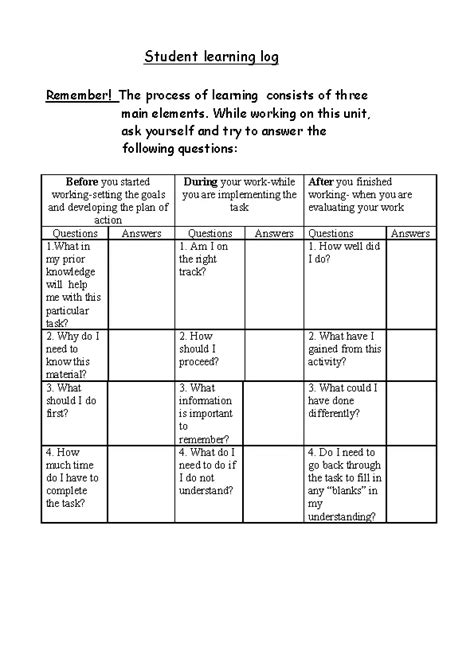 how to write a learning log