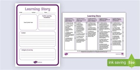 how to write a learning story