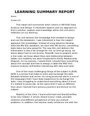 how to write a learning summary report