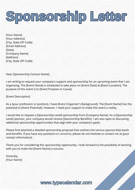 how to write a letter asking for sponsorship for an event