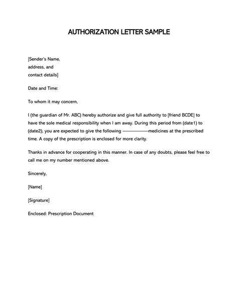 how to write a letter for authorization