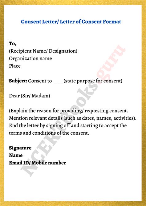 how to write a letter for consent