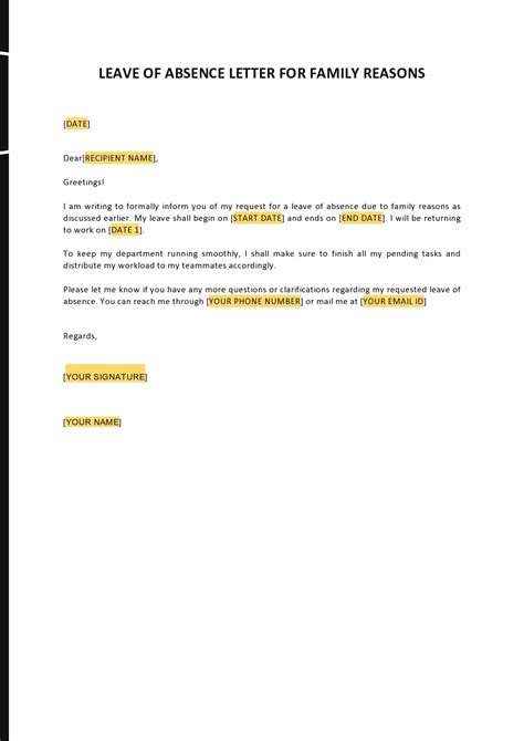 how to write a letter granting leave of absence