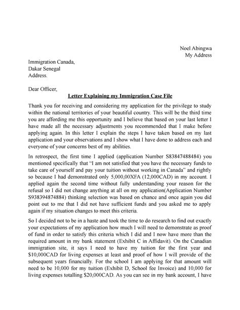 how to write a letter of explanation to ircc