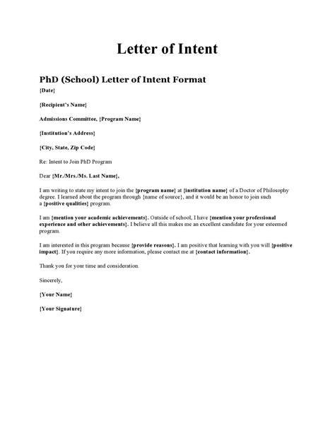 how to write a letter of intent for school