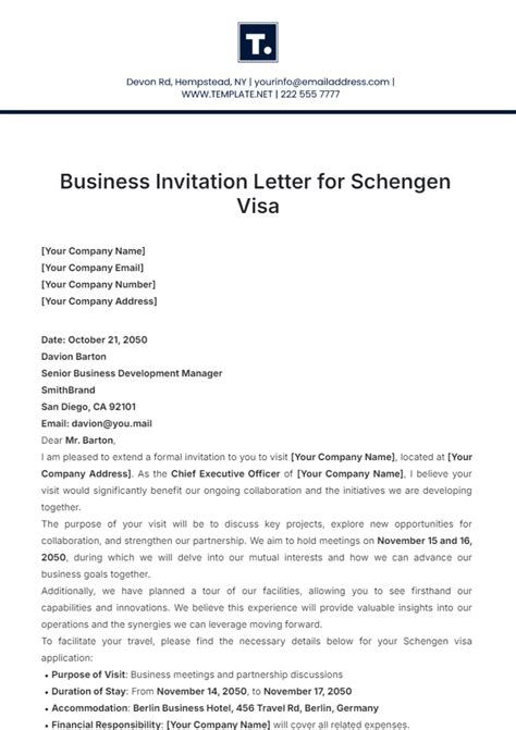 how to write a letter of invitation for schengen visa