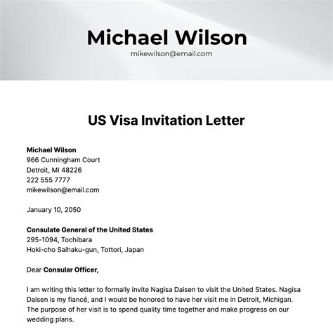 how to write a letter of invitation for us visa