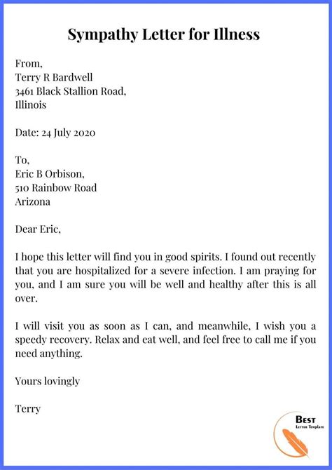 how to write a letter of sympathy example