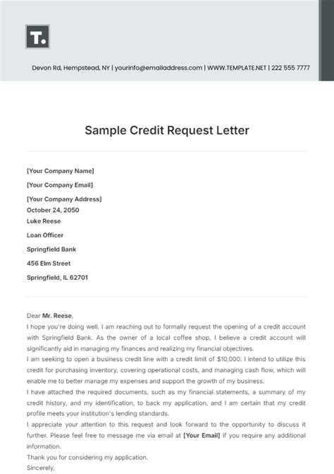 how to write a letter requesting a credit note