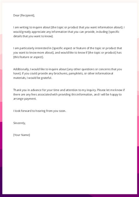 how to write a letter requesting for information