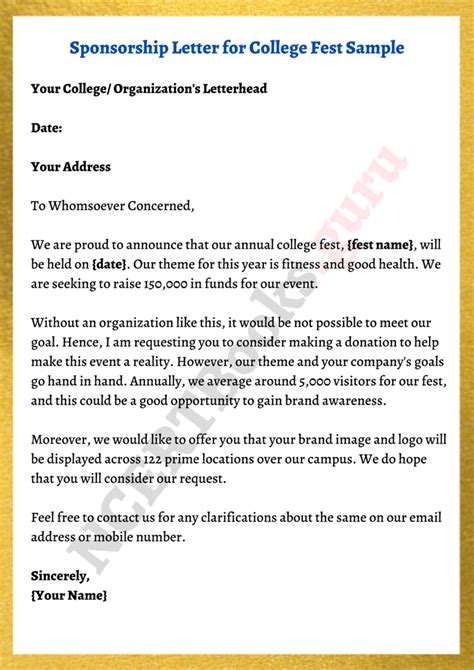 how to write a letter requesting sponsorship for education sample