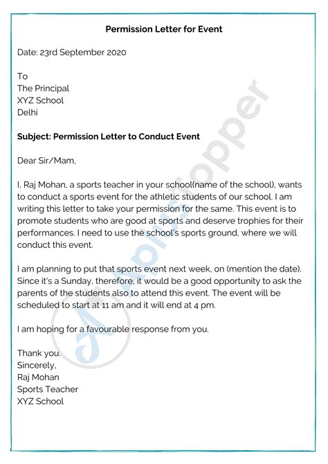 how to write a letter seeking permission to host an event