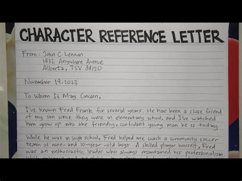 how to write a letter to a book character