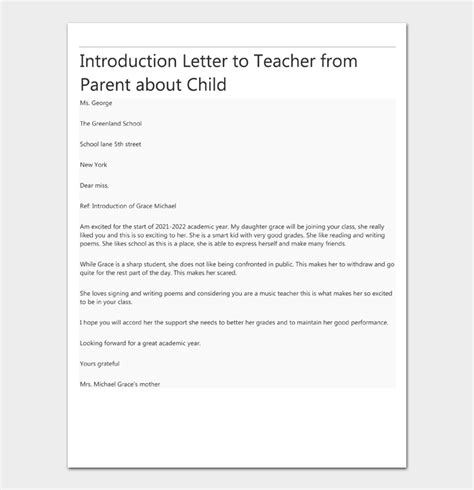 how to write a letter to a teacher from a parent