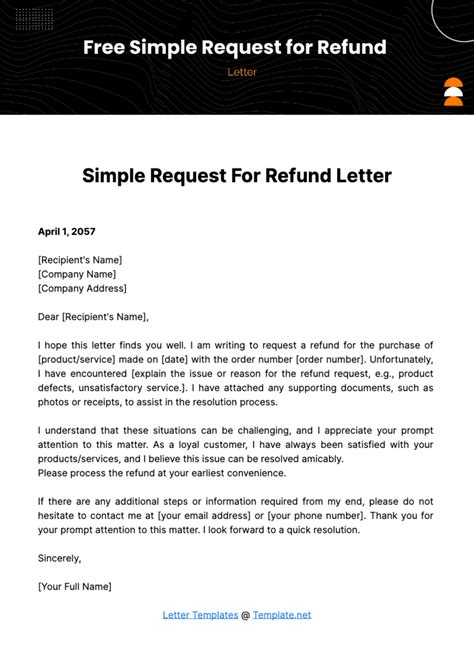 how to write a letter to ask for a refund for services not rendered