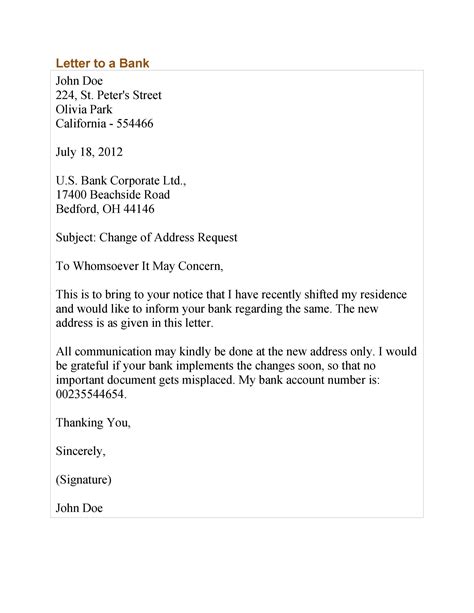 how to write a letter to inform change of office address