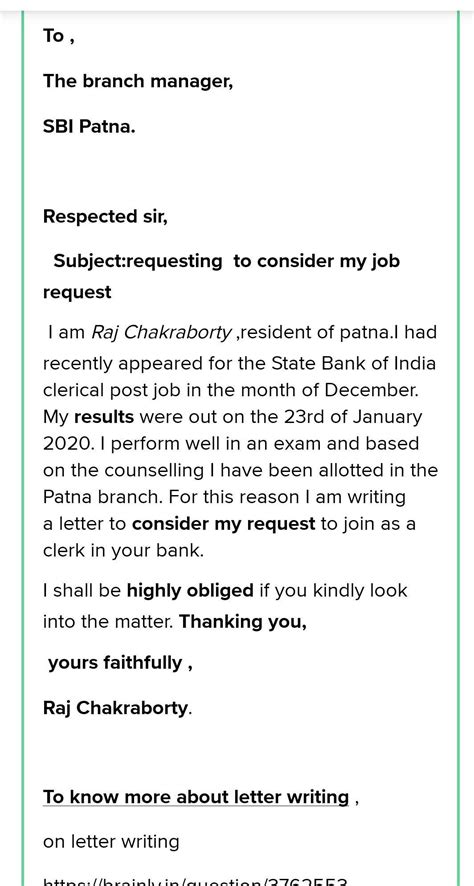 how to write a letter to sbi branch manager