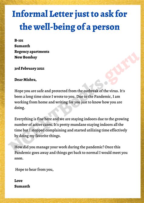 how to write a letter writing informal