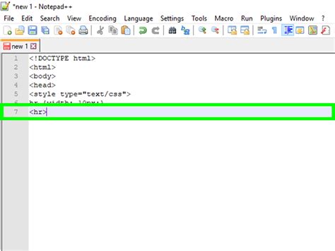 how to write a line in html